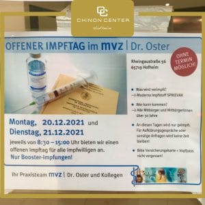 OFFENER IMPFTAG IM MVZ IN HOFHEIM. BEI DR. OSTER.