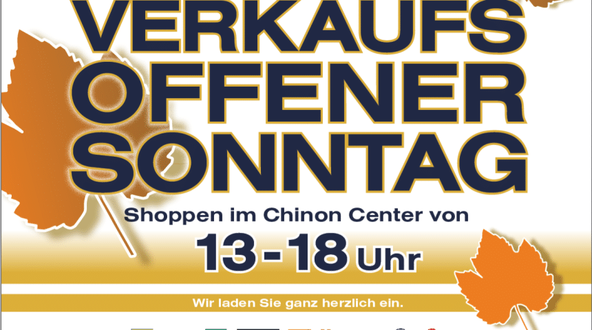 VERKAUFSOFFNER SONNTAG 18. Okt., 13:00–18:00 UHR